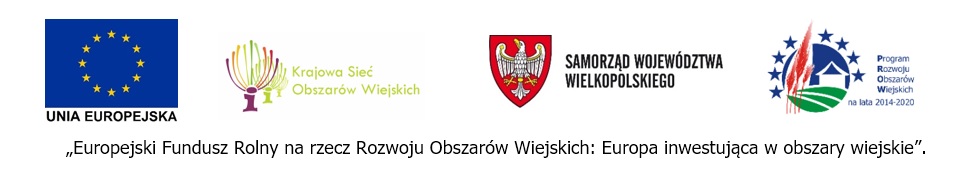 Loga: UE, KSOW, Samorządu województwa wielkopolskiego, PROW 2014-2020